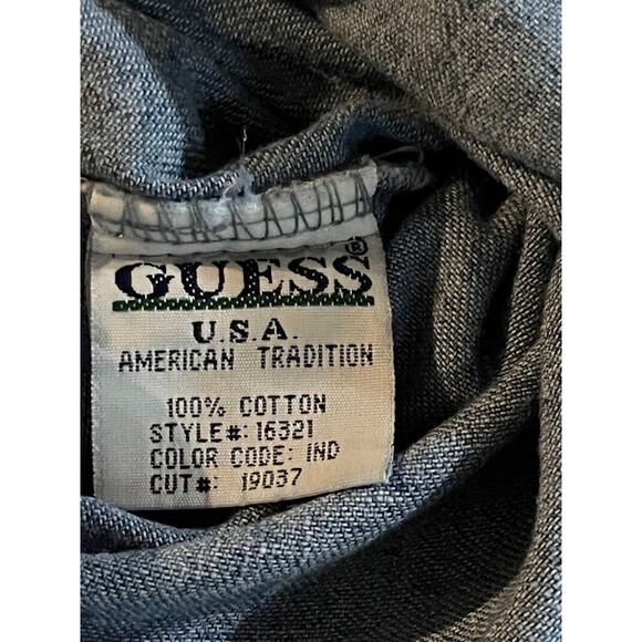 Vintage NWT GUESS Jeans USA Shirt Mens Denim 80s Size L - Picture 4 of 5